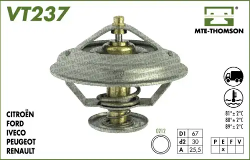 Термостат системы охлаждения MTE-THOMSON VT237.89