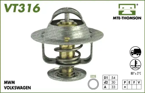 Термостат системы охлаждения MTE-THOMSON VT316.80