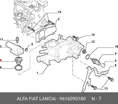 Термостат системы охлаждения LANCIA 9616090180