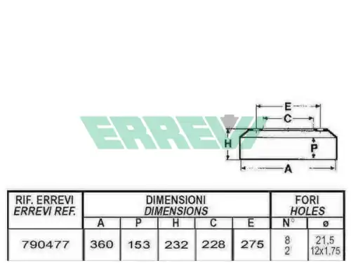 Тормозной барабан ERREVI 790477