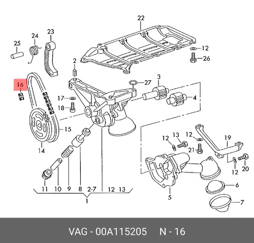 замок цепи MB 00A 115 205 VAG
