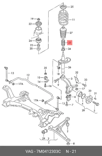 Буфер 7M0 412 303 C VAG