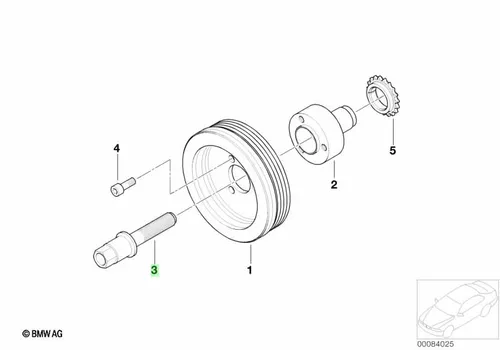 Болт с шестигранной головкой ! \BMW 1' E81, E82, E87, LCI, E88, 3' E46, E90, E91, E92, E 11 23 7 503 107