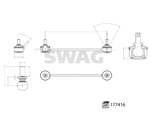 Тяга стабилизатора SWAG 33 10 4102