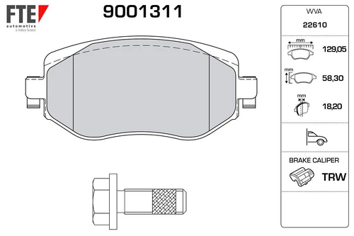 Тормозные колодки дисковые FTE 9001311