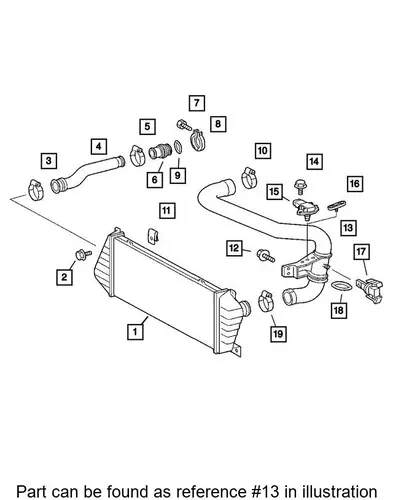патрубок интеркулера MB Sprinter 2.7CDi 00-06 5104141AA DODGE