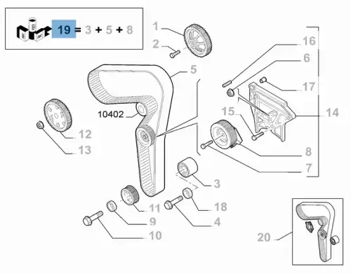 ремкомплект ГРМ Opel 71754560 FIAT