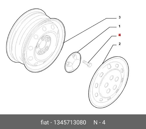 БОЛТ КОЛЕСА Q11-15 1345713080 FIAT
