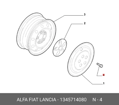БОЛТ 1345714080 FIAT