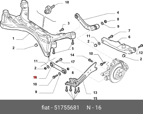 Рычаг подвески FIAT 51755681