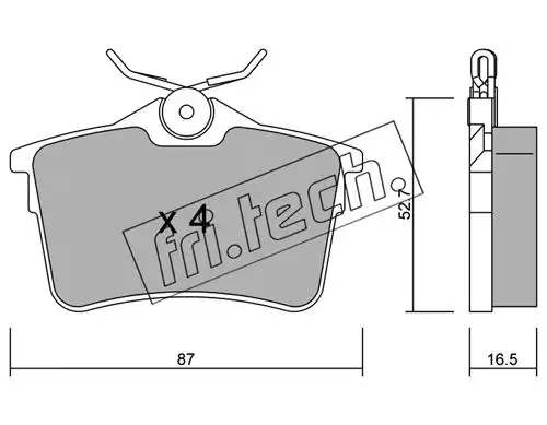 Тормозные колодки дисковые FRI.TECH. 832.0