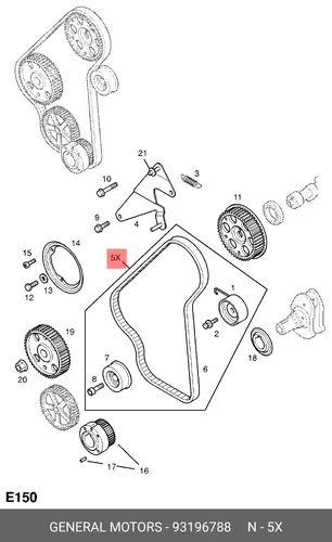 ремкомплект ГРМ Opel 93196788 GM