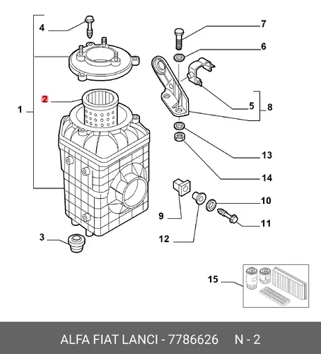 Фильтр воздушный ALFA ROMEO 7786626