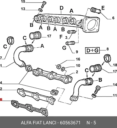 Прокладка коллектора ALFA ROMEO 60563671