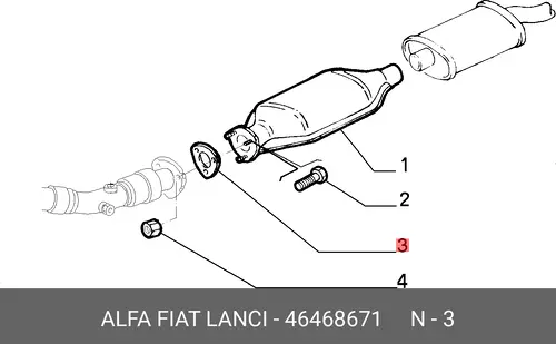 Прокладка глушителя ALFA ROMEO 46468671