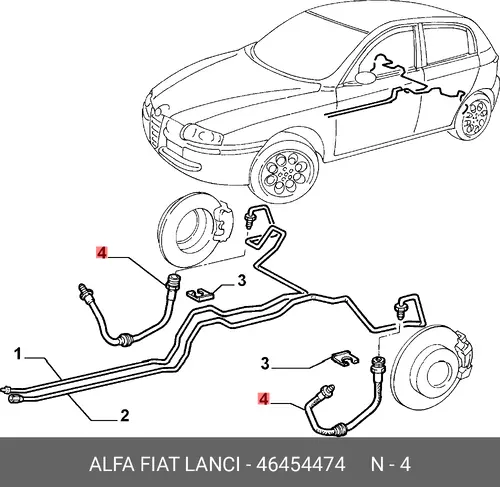 шланг тормозной задн. AR 46454474 ALFA ROMEO