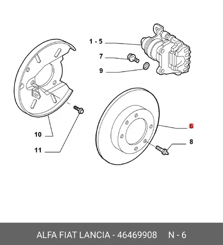 Тормозной диск ALFA ROMEO 46469908
