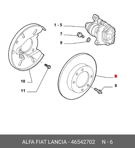 Тормозной диск ALFA ROMEO 46542702