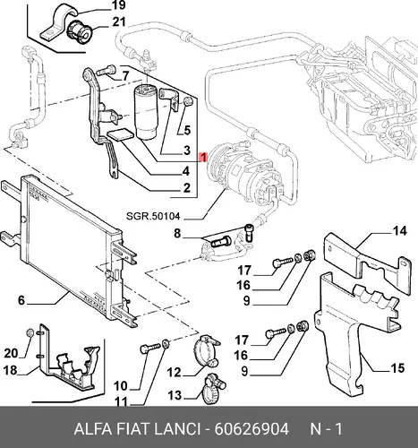 Осушитель кондиционера ALFA ROMEO 60626904