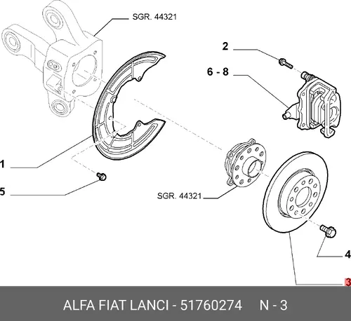Тормозной диск ALFA ROMEO 51760274