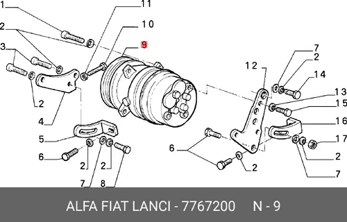 компрессор кондиционера AR 7767200 ALFA ROMEO