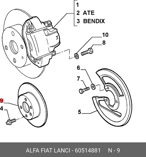 Тормозной диск ALFA ROMEO 60514881