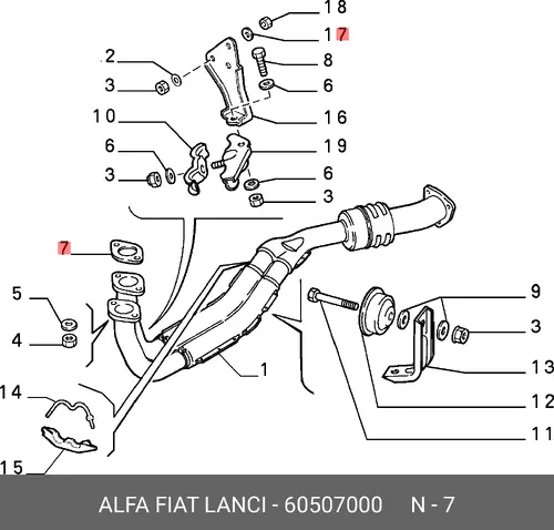 Прокладка глушителя ALFA ROMEO 60507000