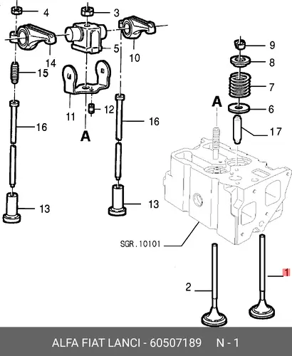 клапан впускной AR 60507189 ALFA ROMEO