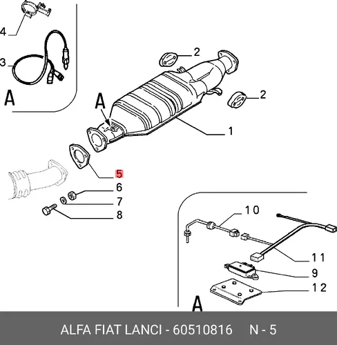 Прокладка глушителя ALFA ROMEO 60510816