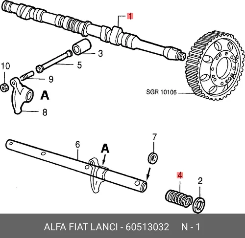 Распредвал ALFA ROMEO 60513032