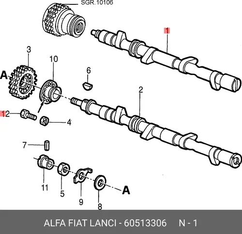 Распредвал ALFA ROMEO 60513306