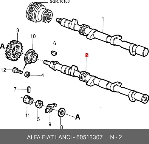 Распредвал ALFA ROMEO 60513307