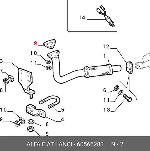 Прокладка глушителя ALFA ROMEO 60566283