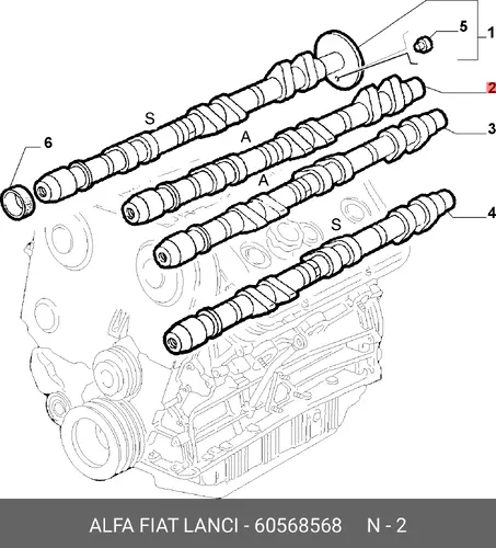 Распредвал ALFA ROMEO 60568568