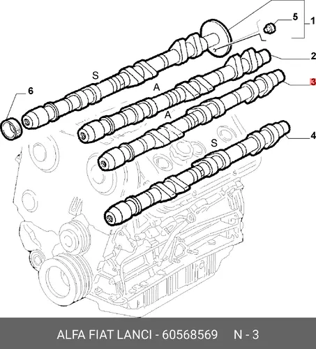 Распредвал ALFA ROMEO 60568569