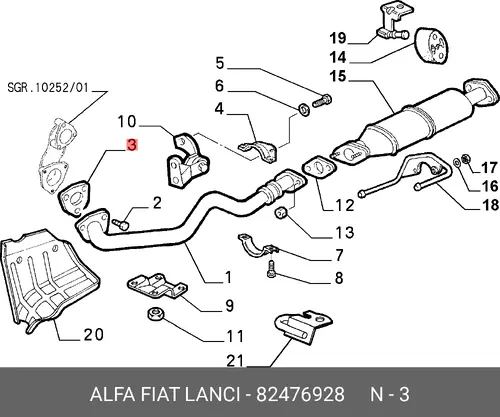 Прокладка глушителя FIAT 82476928