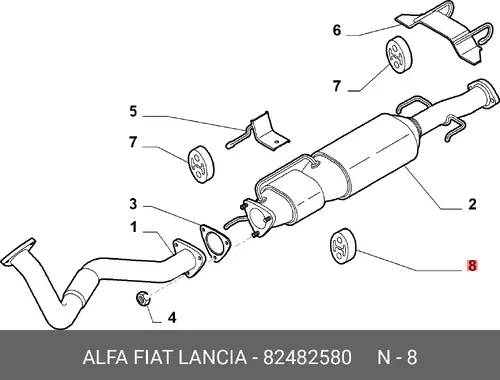 крепление глушителя AR 82482580 ALFA ROMEO