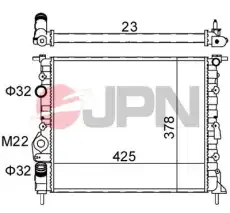 Радиатор системы охлаждения двигателя JPN 60C9043JPN