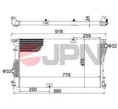 Радиатор системы охлаждения двигателя JPN 60C9047JPN