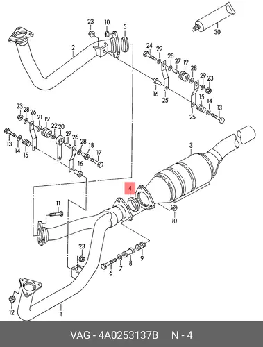 Уплотнит кольцо 4A0253137B VAG