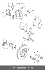 Датчик тормозных колодок VAG 8D0615121