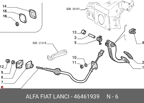 Трос сцепления LANCIA 46461939