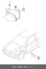 Фара противотуманная VAG 8L0941700A