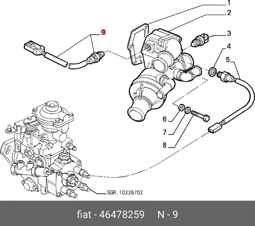 датчик температуры охлажд.жидкости AR 46478259 FIAT