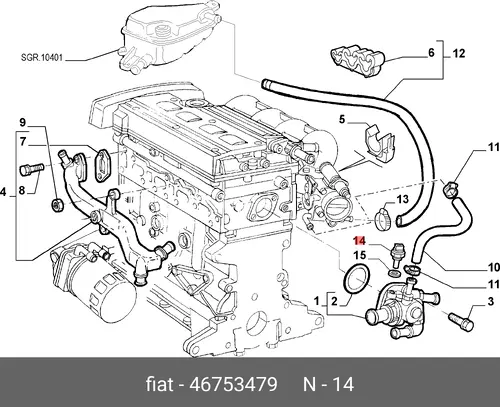 датчик температуры охлажд.жидкости AR 46753479 FIAT
