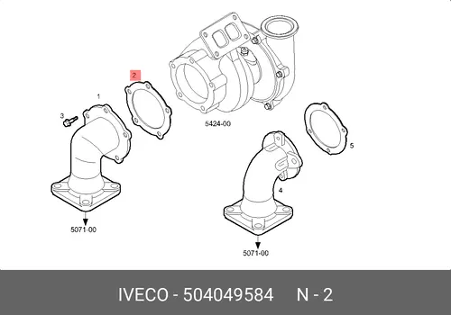Прокладка коллектора IVECO 504049584