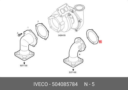 прокладка турбины!\IVECO TECTOR 504085784