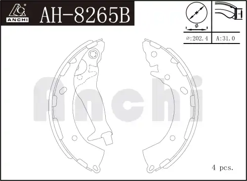 Тормозные колодки барабанные ANCHI AH8265B