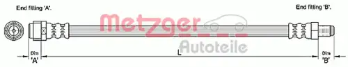 шланг тормозной задн. MB 4110276 METZGER
