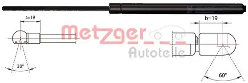 Амортизатор (упор) багажника METZGER 2110485